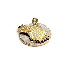 Load image into Gallery viewer, New 14k yellow Gold eagle Head Pendant charm gift fine jewelry unisex 3.1g
