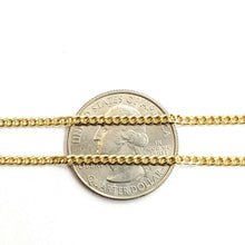 Load image into Gallery viewer, 10K yellow gold 2mm thin Hollow Cuban Miami chain Necklace fine jewelry 16" 2.1g
