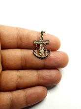 Load image into Gallery viewer, 10k yellow Gold anchor and wheel Pendant charm fine gift religious jewelry 1.4g
