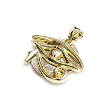Load image into Gallery viewer, 10k yellow Gold Egyptian eye of Horus protection Pendant fine gift jewelry 3.9g
