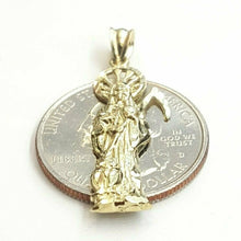 Load image into Gallery viewer, 10k yellow gold Santa muerte holy death Pendant fine gift jewelry unisex 1.6g

