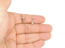 Load image into Gallery viewer, New 14k white Gold 0.16Ct Round Diamond flower stud Earrings Push Back Fastening
