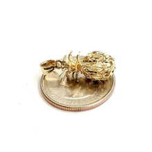 Load image into Gallery viewer, 14k yellow gold pineapple 3D diamond cut fruit pendant charm fine jewelry 2.7g
