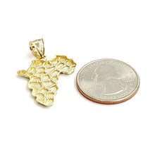 Load image into Gallery viewer, 10k yellow gold nugget Africa continent outline map pendant charm jewelry 2.1g
