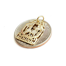 Load image into Gallery viewer, New 14k yellow Gold Gemini zodiac sign astrology Pendant charm fine jewelry 1.3g
