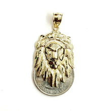 Load image into Gallery viewer, 10k yellow solid Gold lion head face zodiac Pendant charm fine jewelry 3.9g
