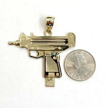 Load image into Gallery viewer, New 10k yellow Gold solid Uzi machine gun Pendant charm fine jewelry unisex 8g
