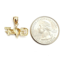 Load image into Gallery viewer, 14k yellow Gold Golf word ball Pendant charm sport game fine jewelry gift 1.4g
