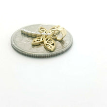 Load image into Gallery viewer, New 14k two tone Gold dragonfly Pendant charm gift fine jewelry for her 1.2g
