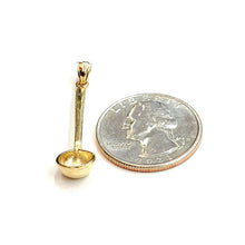 Load image into Gallery viewer, 14k yellow Gold solid 3D Ladle Pendant charm gift fine Kitchenware jewelry 1.6g
