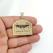 Load image into Gallery viewer, 10k yellow gold last supper pendant charm fine religious gift diamond cut 7.6g
