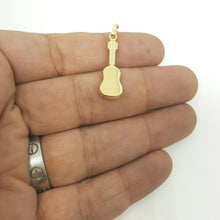 Load image into Gallery viewer, New 14k yellow Gold hollow guitar music Pendant charm 3D fine gift jewelry 1.4g
