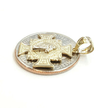 Load image into Gallery viewer, 14k gold two tone saint benedict san benito cross pendant religious jewelry 2.1g
