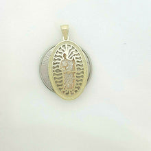 Load image into Gallery viewer, 14k Gold multi tone oval saint Jude juda Pendant charm fine religious gift 2.2g
