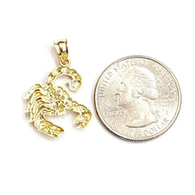 Load image into Gallery viewer, New 10k yellow gold scorpion Scorpio pendant charm zodiac sign fine jewelry 1.6g
