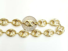 Load image into Gallery viewer, New 10K yellow gold 12.3mm hollow puff Gucci link bracelet 14.1g jewelry 9.5&quot;
