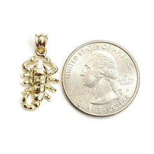 Load image into Gallery viewer, New 10k yellow gold scorpion Scorpio pendant charm zodiac sign fine jewelry 1.5g

