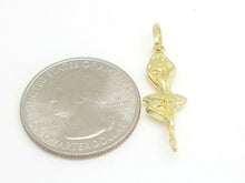 Load image into Gallery viewer, 14k yellow Gold 3D hollow ballerina dancer Pendant gift for her fine jewelry  1g
