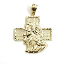 Load image into Gallery viewer, 10k yellow gold Jesus face head pendant charm fine gift religious jewelry 8.4g
