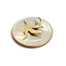 Load image into Gallery viewer, 14k yellow Gold tiny hummingbird Pendant charm fine gift jewelry for her 0.5g
