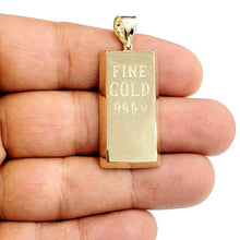 Load image into Gallery viewer, New 10k Yellow Gold 999.9 fine 3D gold bar brick bar Pendant charm jewelry 6.5g
