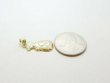 Load image into Gallery viewer, 10k yellow gold dollar sign money bag lucky pendant charm fine gift jewelry 1.4g

