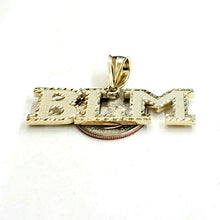 Load image into Gallery viewer, New 10k yellow gold BLM black lives matter pendant charm fine gift unisex 6.4g
