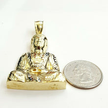 Load image into Gallery viewer, 10k yellow gold buddha buda buddah pendant charm fine religious jewelry 10.6g
