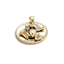 Load image into Gallery viewer, New 14k yellow gold frog pendant charm shiny gift unisex fine jewelry 1.7g
