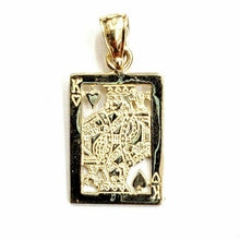 Load image into Gallery viewer, 14k yellow Gold king of hearts Pendant playing card gambling fine jewelry 1.6g
