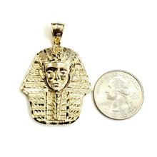 Load image into Gallery viewer, 10k yellow solid Gold Egyptian pharaoh king head Pendant jewelry fine gift 7.5g
