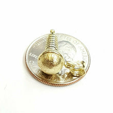 Load image into Gallery viewer, New 10k solid yellow Gold microphone Pendant singer music jewelry fine gift 3.3g
