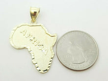 Load image into Gallery viewer, New 10k yellow gold Africa continent outline map pendant charm fine jewelry 3.7g
