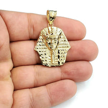 Load image into Gallery viewer, 10k yellow solid Gold Egyptian pharaoh king head Pendant jewelry fine gift 4.4g

