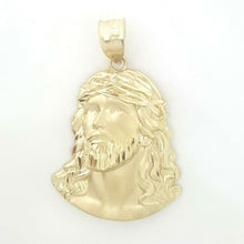 Load image into Gallery viewer, 14k yellow gold jesus face head pendant charm fine religious gift jewelry 4.2g
