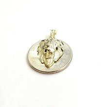 Load image into Gallery viewer, New 10k yellow Gold lion head face Leo zodiac Pendant charm fine jewelry 1.9g
