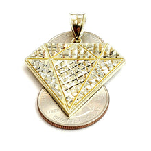 Load image into Gallery viewer, 10k yellow gold diamond shape pendant charm fine gift jewelry diamond cut 5.6g
