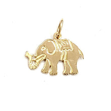 Load image into Gallery viewer, 14k yellow Gold tiny elephant Pendant charm unisex good luck fine jewelry 0.8g
