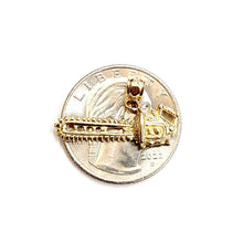 Load image into Gallery viewer, 14k Yellow Gold 3D chain saw Pendant charm construction tool fine jewelry 1.8g
