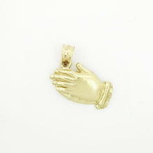 Load image into Gallery viewer, New 10k yellow gold praying hands pendant charm fine religious gift jewelry 2.3g
