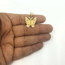 Load image into Gallery viewer, New 14k tri color solid Gold butterfly full body Pendant charm gift jewelry 4.2g
