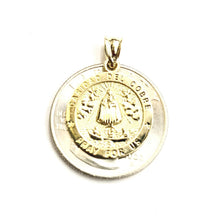 Load image into Gallery viewer, 10k yellow gold round virgin Caridad del Cobre pendant fine jewelry 0.69" 1.6g
