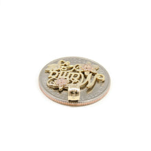 Load image into Gallery viewer, New 14k 2 color Gold mama madre mother flower Pendant charm fine women gift 1.8g
