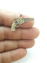 Load image into Gallery viewer, New 10k yellow solid Gold handgun pistol Pendant charm fine gift jewelry 1.3g
