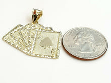 Load image into Gallery viewer, 10k yellow solid Gold playing card Pendant charm casino fine jewelry unisex 3.1g
