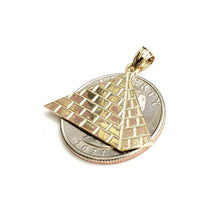 Load image into Gallery viewer, New 14k yellow solid Gold Egyptian pyramid Pendant fine gift jewelry 2.6g
