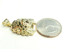 Load image into Gallery viewer, New 10k yellow solid Gold Indian face head Pendant diamond cut fine jewelry 3.2g
