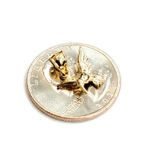 Load image into Gallery viewer, 14k yellow Gold Tiny Solid 3D Hummingbird Pendant charm fine gift jewelry 1g
