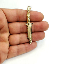 Load image into Gallery viewer, New 10k yellow Gold dagger knife Pendant charm fine gift jewelry for men 3.6g
