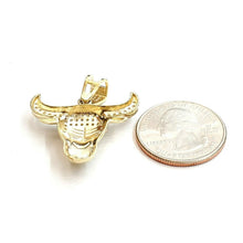 Load image into Gallery viewer, 10k yellow Gold Taurus bull zodiac Pendant cubic zirconia fine gift jewelry 4.6g
